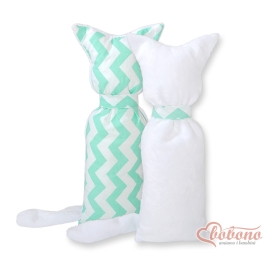 Cuddly cat double-sided- Chevron mint