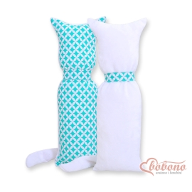 Cuddly cat double-sided- mint flowers