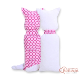 Cuddly cat double-sided- pink flowers