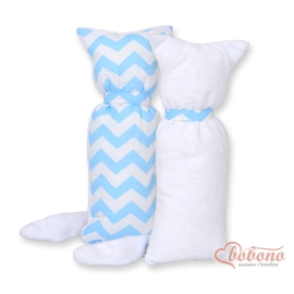 Cuddly cat double-sided-Simple Chevron blue