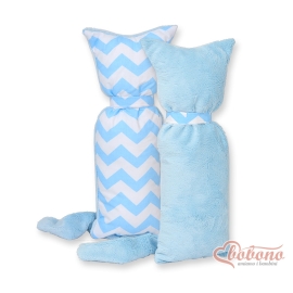 Cuddly cat double-sided-Simple Chevron blue
