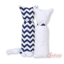 Cuddly cat double-sided-Simple Chevron dark blue