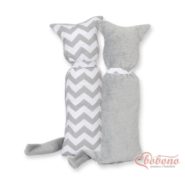 Cuddly cat double-sided-Simple Chevron gray
