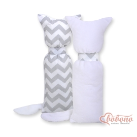 Cuddly cat double-sided-Simple Chevron gray