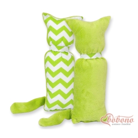 Cuddly cat double-sided-Simple Chevron green