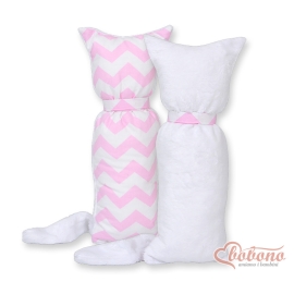Cuddly cat double-sided-Simple Chevron pink