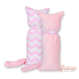 Cuddly cat double-sided-Simple Chevron pink