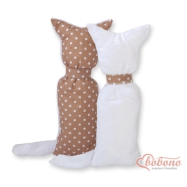 Cuddly cat double-sided- White dots on brown
