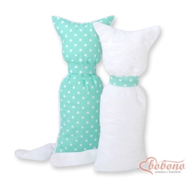 Cuddly cat double-sided- White dots on mint