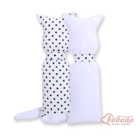 Cuddly cat double-sided- White with black dots
