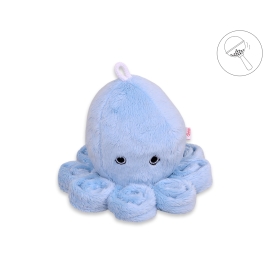Cuddly octopus with rattle - blue