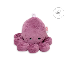 Cuddly octopus with rattle - pastel pink