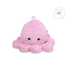 Cuddly octopus with rattle - pink