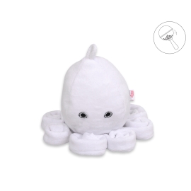 Cuddly octopus with rattle - white