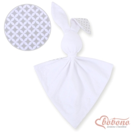 Cuddly rabbit double-sided- Gray flowers