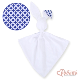 Cuddly rabbit double-sided- navy blue flowers