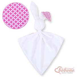 Cuddly rabbit double-sided- pink flowers