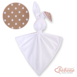 Cuddly rabbit double-sided-Simple white dots on brown
