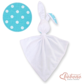 Cuddly rabbit double-sided-Simple white dots on turquoise