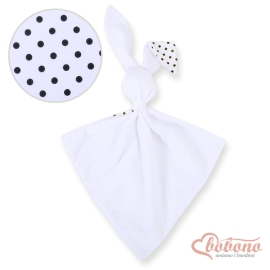 Cuddly rabbit double-sided- White with black dots