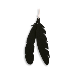 Decorative felt feathers 2pcs - black