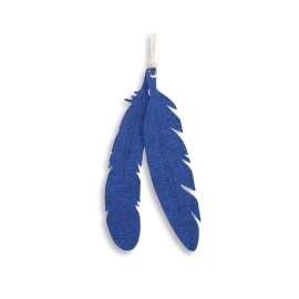 Decorative felt feathers 2pcs - blue