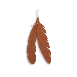 Decorative felt feathers 2pcs - rusty red