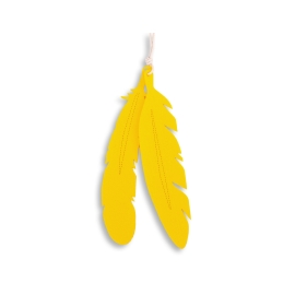 Decorative felt feathers 2pcs - yellow