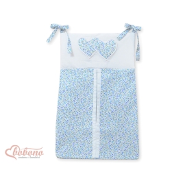 Diaper bag- Hanging Hearts blue flowers