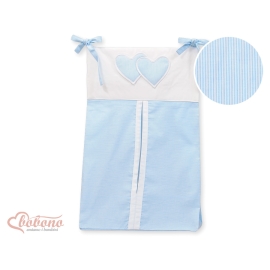 Diaper bag- Hanging Hearts blue stripes