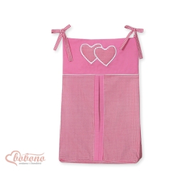 Diaper bag- Hanging Hearts dark pink checkered