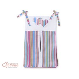 Diaper bag- Hanging Hearts lilac stripes