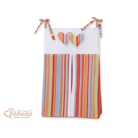 Diaper bag- Hanging Hearts orange stripes