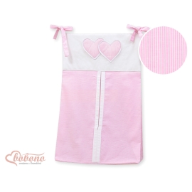 Diaper bag- Hanging Hearts pink stripes