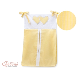 Diaper bag- Hanging Hearts yellow stripes