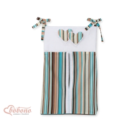 Diaper Nappy bag- Hanging Hearts brown stripes