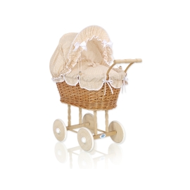 Doll Pram made of Natural Wicker and Wood -529