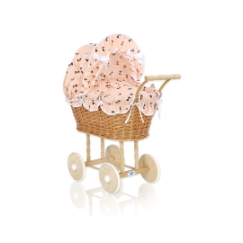 Doll Pram made of Natural Wicker and Wood -762