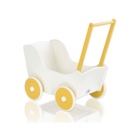 Doll pram Mila White with Yellow