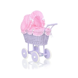 Doll pram no. 91699Pink White Checkered Bedding Set