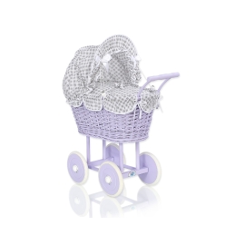 Doll pram no. 91699White Gray Checkered