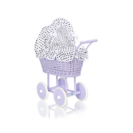 Doll pram no. 91699White with Black Dots Bedding Set