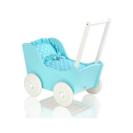 Doll pram Turquoise with White Turquoise with White Dots Bedding Set