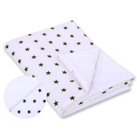 Double-sided baby blanket minky- Black stars
