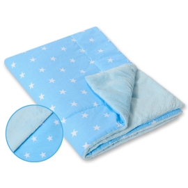 Double-sided baby blanket minky- Blue stars