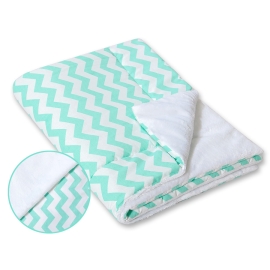 Double-sided baby blanket minky- Chevron mint