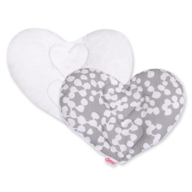 Double-sided Baby head support pillow - bubbles gray