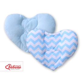 Double-sided Baby head support pillow- Chevron blue