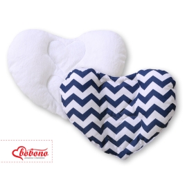 Double-sided Baby head support pillow- Chevron navy blue
