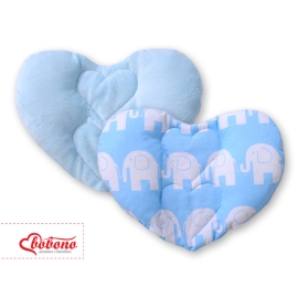 Double-sided Baby head support pillow- Elephants blue
